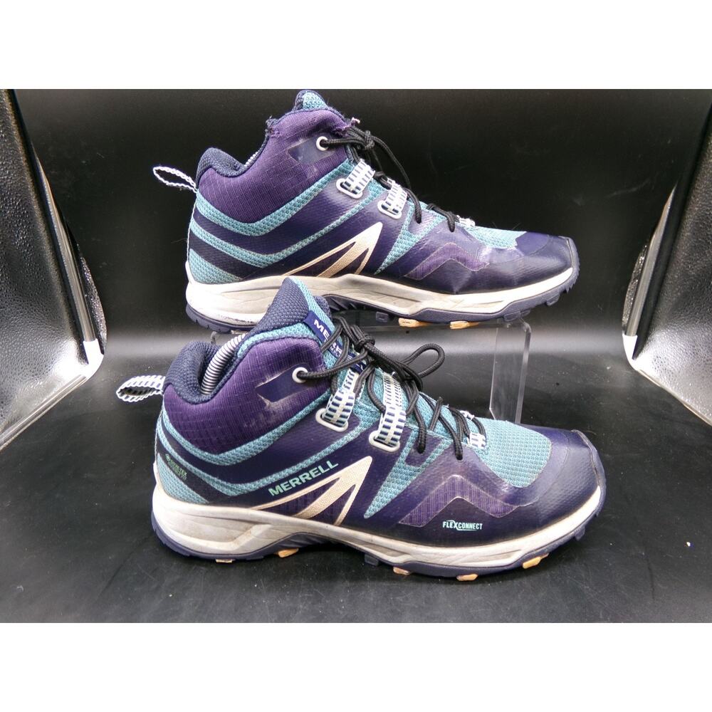 Merrell Womens MQM Flex 2 Mid GTX Sz 10.5 Blue Teal Hiking Boot Gore Tex Shoes